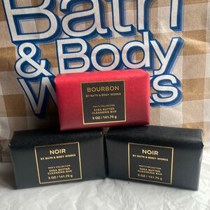Men’s Bourbon & Noir bath and bodyworks soap bar bundle